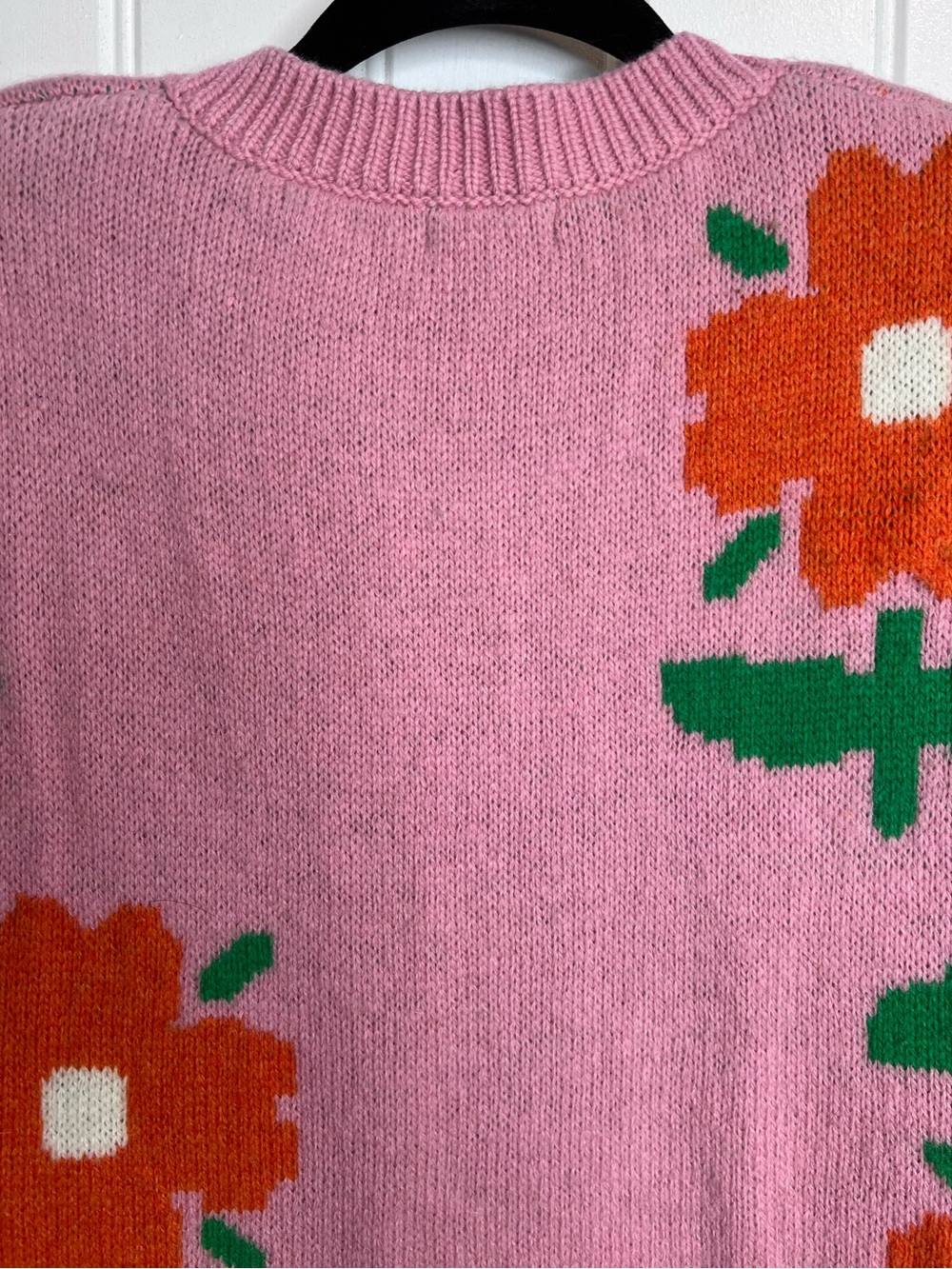 Maison Me Ladies Ashley Pink Floral Wool Blend Knit Cardigan Jacket. Size Large. - Picture 6 of 12